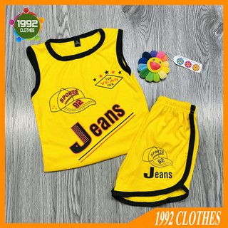 Đồ bộ mùa hè ngắn tay Jean Vàng cho bé chất cotton mền mại  - Bộ hè trẻ em ngắn tay mặc siêu đáng yêu