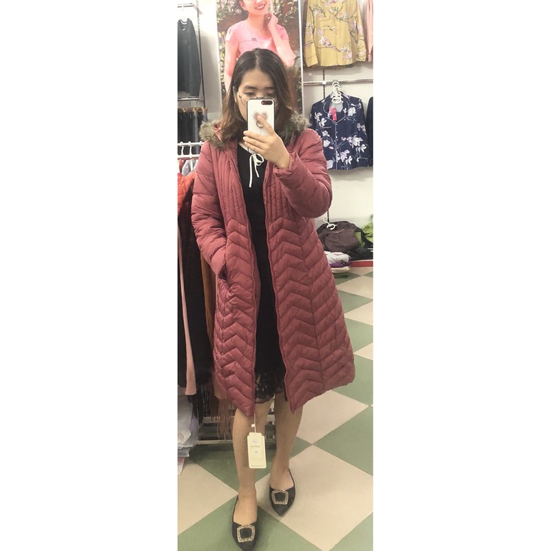 Áo phao siêu nhẹ nữ dáng dài áo phao big size A145