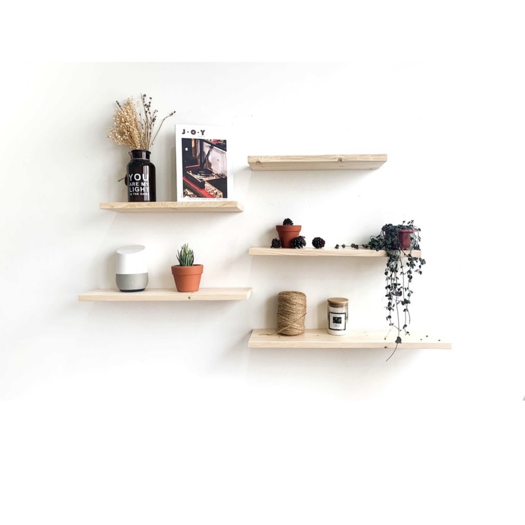 Bộ kệ gỗ treo tường thanh ngang rộng 15cm [ Rẻ Vô Địch ] Giá gắn tường decor trang trí nhà cửa bền đẹp