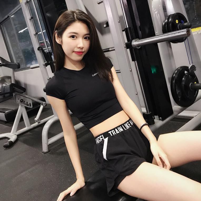 (Hà Nội) Áo thun phông ngắn thể thao nữ HE-Califor (Đồ tập gym,yoga) Croptop (Không Quần) II VIỆT NAM ་