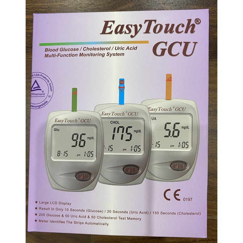 Máy đo 3 in 1 đường huyết,mỡ máu,gout Easy Touch GCU ET322