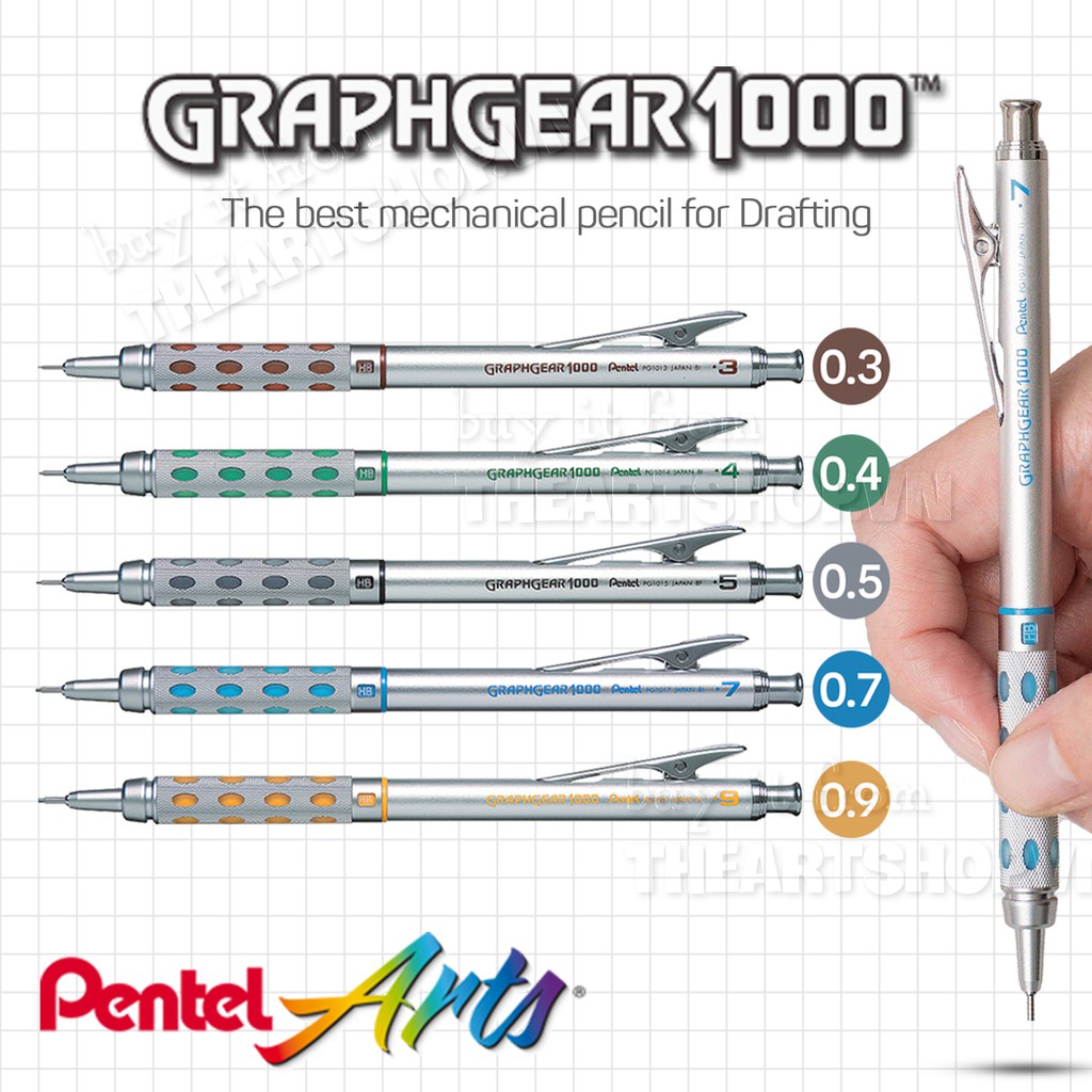Chì Bấm Cơ Khí Pentel Graphgear 1000 THEARTSHOP