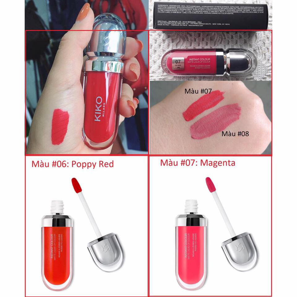 Son kem lì Kiko Instant Colour Matte Liquid Lip xách Đức kèm bill