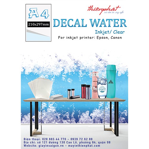 GIẤY IN DECAL TRƯỢT NƯỚC CÔNG NGHIỆP KHỔ 20x30