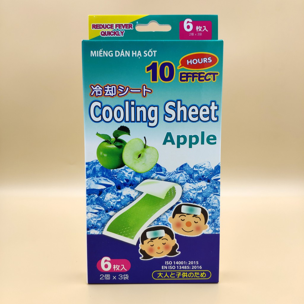 Miếng dán hạ sốt Cooling Sheet Apple (Hộp 6 miếng)