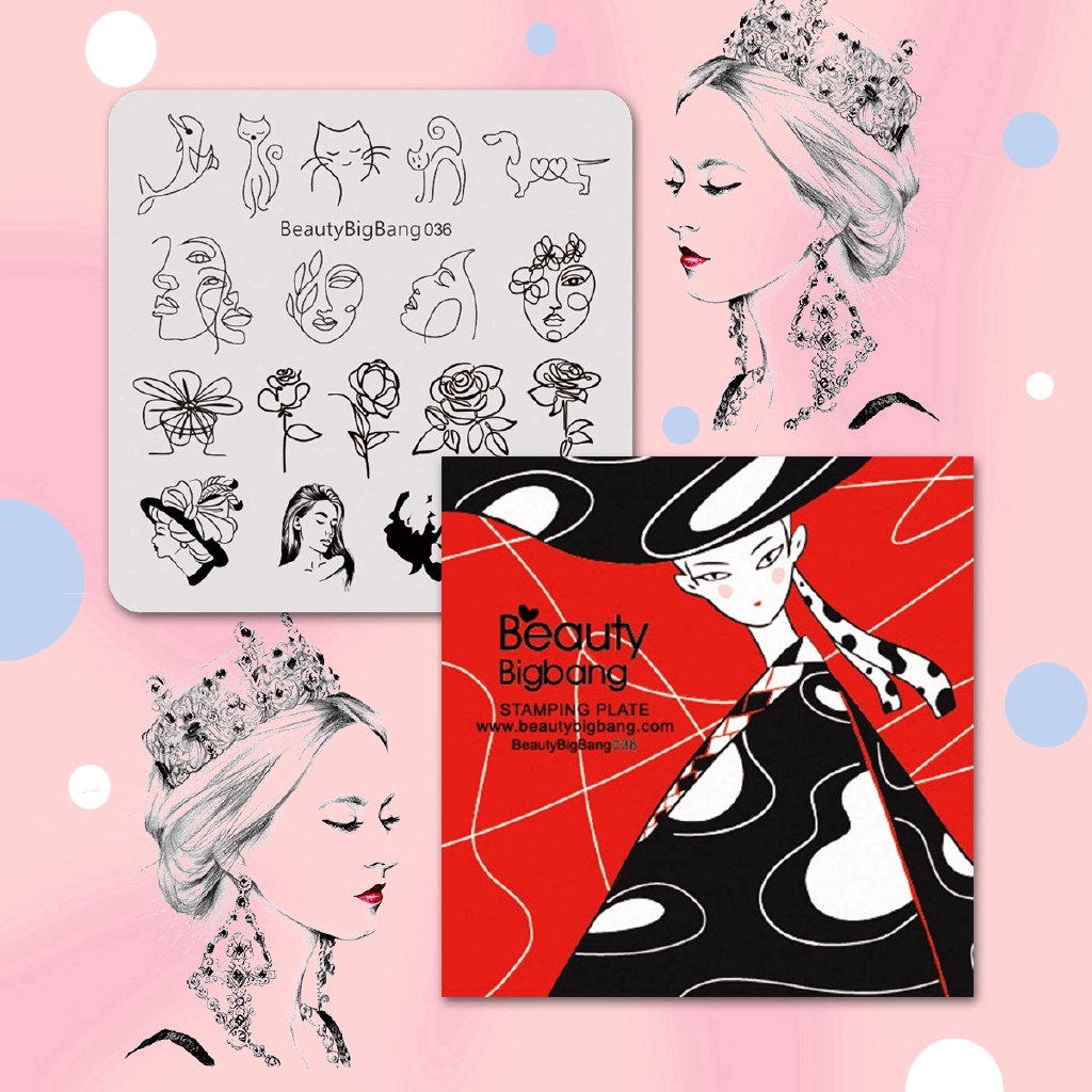 [Hàng mới về] Khuôn trang trí móng tay kích thước 6x6cm in họa tiết độc đáo cá tính cho nữ