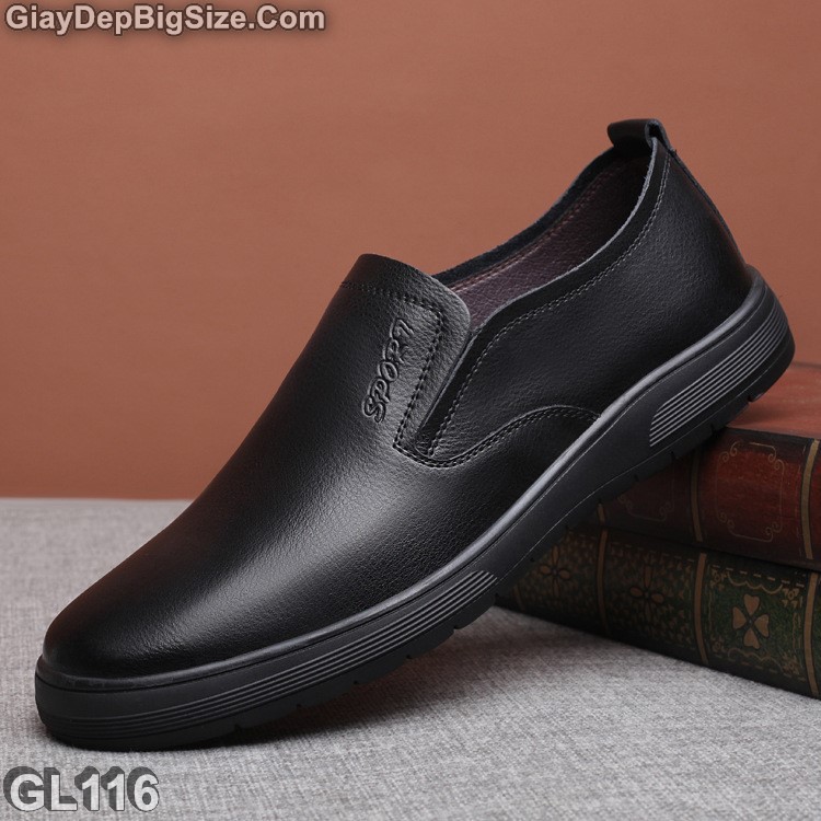Giày xỏ công sở, giày lười big size cỡ lớn EU:44-45 cho nam chân to