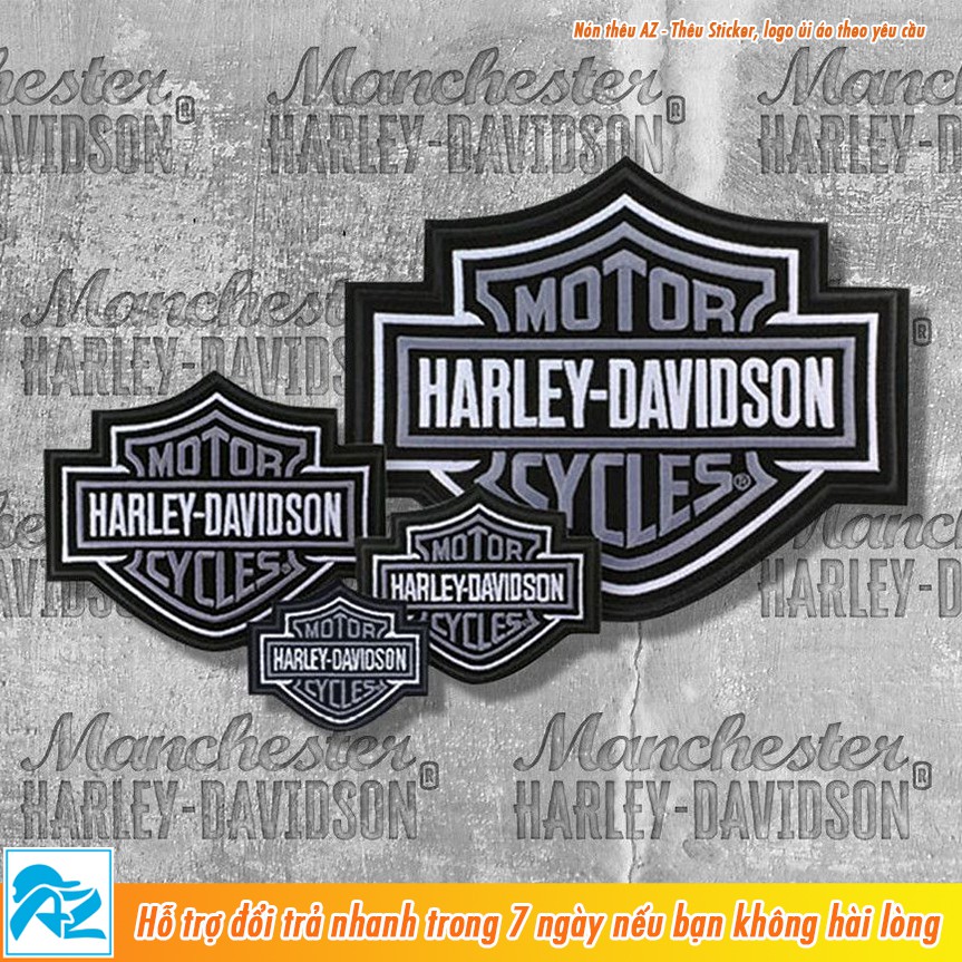 Patch ủi thêu logo Harley Davidson Motor - Sticker Logo ủi quần áo balo S103