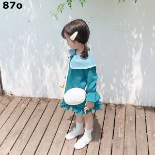 Váy voan xanh nơ cực xinh bé gái
