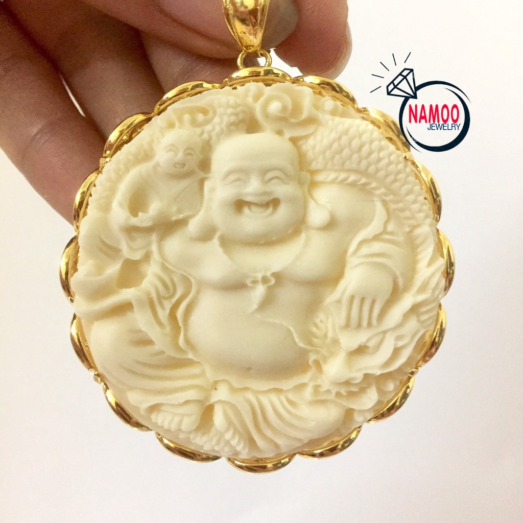 Mặt Dây Chuyền Nam Phật, Mặt Dây CHuyền V661 Phật Mạ Vàng Đá Trắng Hàng Cao Cấp Đường Kính 6.3 cmNamoo Jewelry