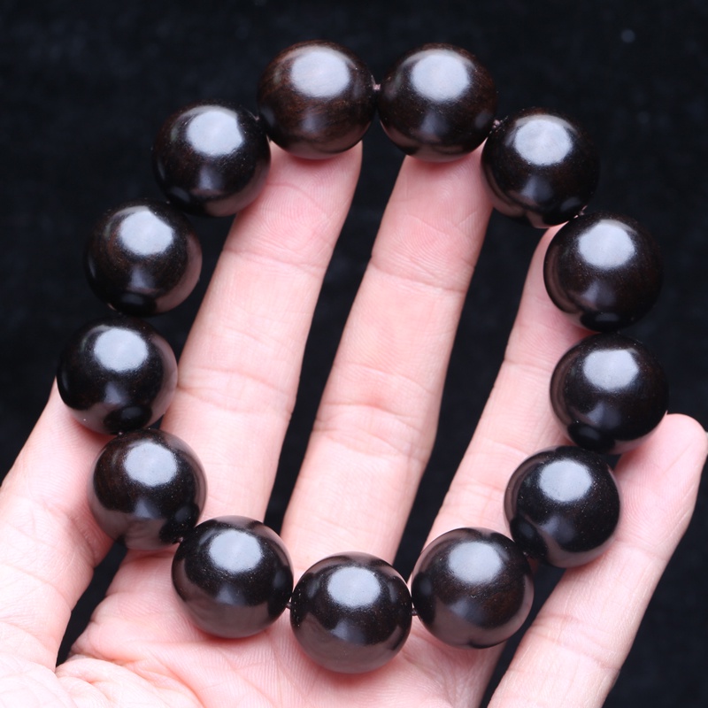 Vòng Tay Chuỗi Hạt Gỗ Mun Tự Nhiên 15mm 18mm 20mm