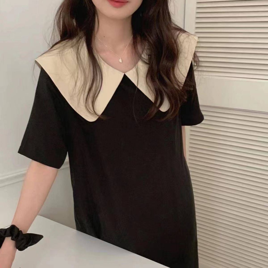 Váy babydoll đầm babydoll Đầm Cổ Búp Bê Dáng Rộng Màu váy xinh chân váy dài váy tiểu thư váy nữ