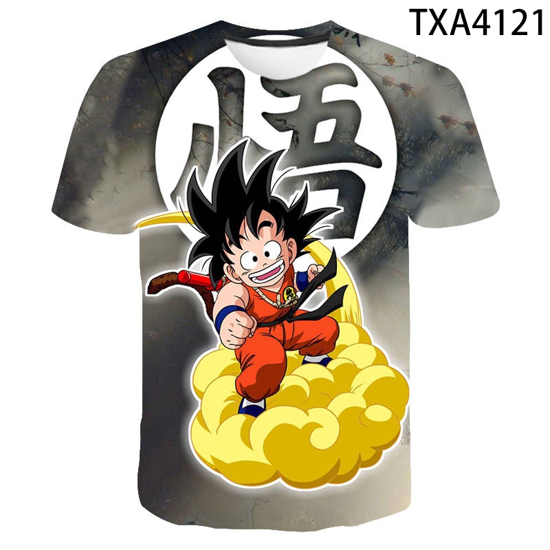 Áo Thun Tay Ngắn In Họa Tiết Hoạt Hình Dragon Ball 3D Thời Trang Cho Bé Trai Và Gái