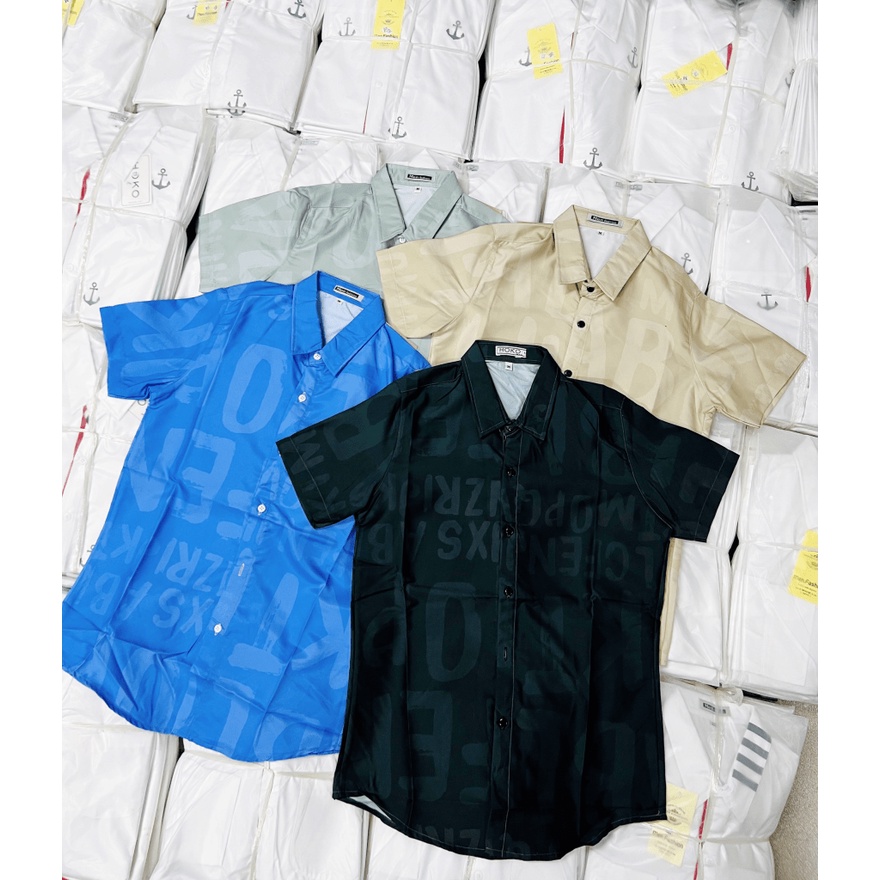 Hàng Hot Mẫu Mới ÁO Sơ MI Nam Tay Ngắn In CHìm  Thời Trang Lịch Lãm Sang Trọng HÌnh Thật Shop Tự CHụp Kèm Video Bao ĐỔi