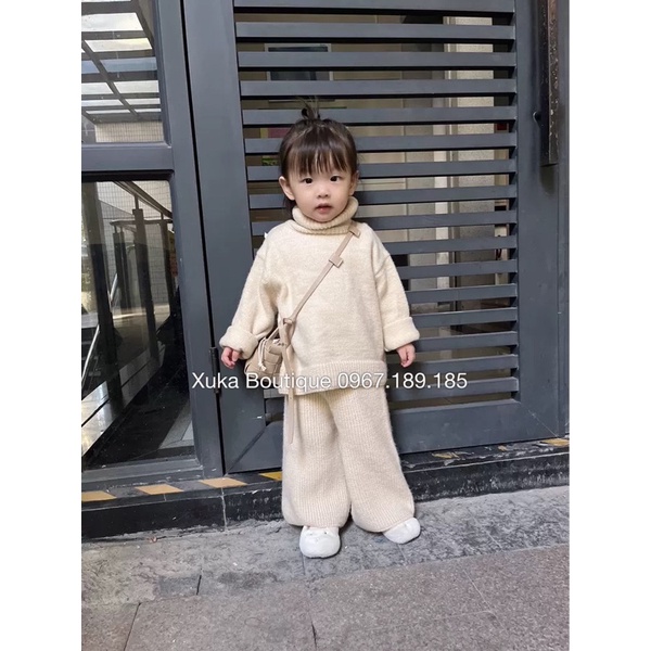 Bộ Quần Áo Len Thiết Kế Hàn Quốc KUMAI KIDS Cao Cấp Cho Bé
