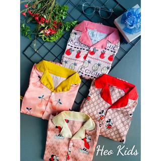 Đồ bộ pijama lụa satin cho bé gái