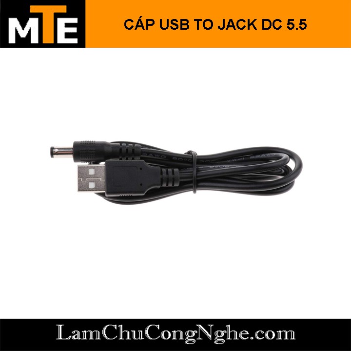 Cáp USB to Jack DC 5.5*2.1mm Đực