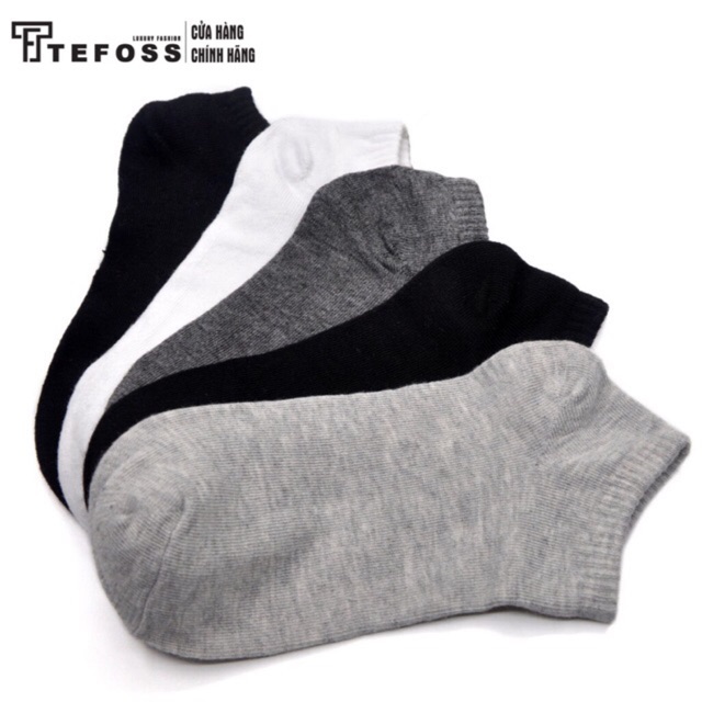 Comb 5 đôi Vớ nam nữ unisex TEFOSS cotton thoáng mát tiện sử dụng hàng ngày-Tất nam nữ size 38-43o