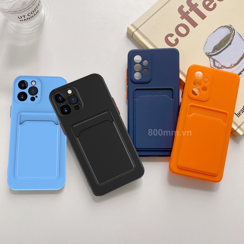 Ốp điện thoại silicon có ngăn đựng thẻ cho Xiaomi Mi 11 11 Ultra Pro Lite 4G 5G POCO X3 Pro NFC F3 M3 POCO X3 GT
