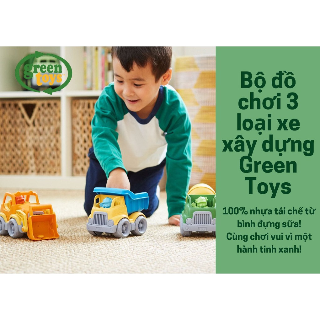 Bộ đồ chơi 3 loại xe xây dựng Green Toys