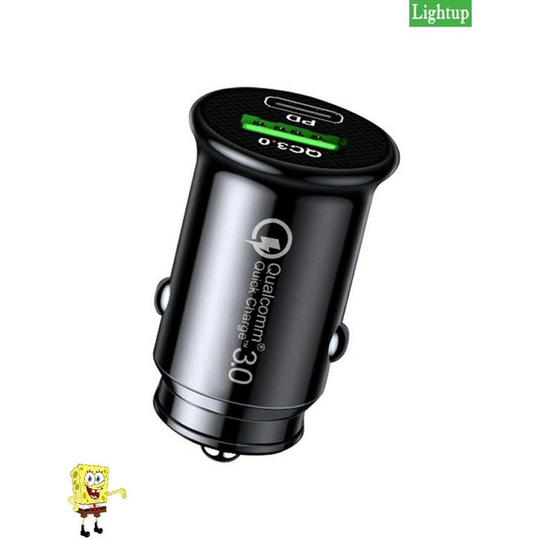 Dual USB Multi-function Car Charger Type-c And Qc3.0 Dual USB Car Charger