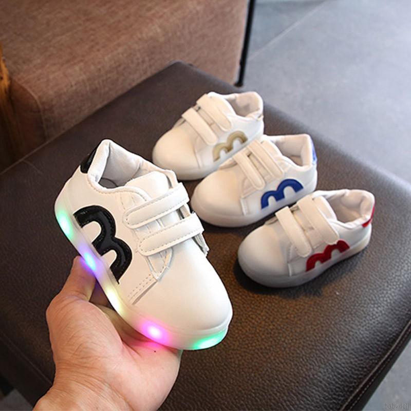 Baby Flashing Lights Sneakers Toddler Kid LED Luminous Shoes Girls Sport Shoes