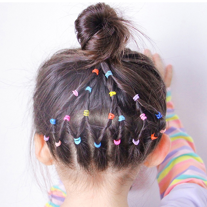 Set 1000 Dây Buộc Tóc Cao Su Nhiều Màu Sắc Dùng Một Lần Cho Bé Gái