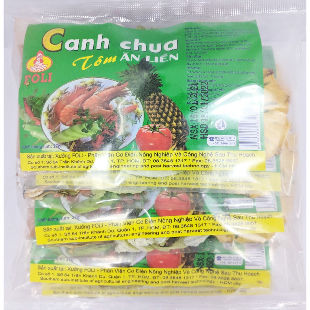 COMBO 5 GÓI CANH CHUA TÔM ĂN LIỀN