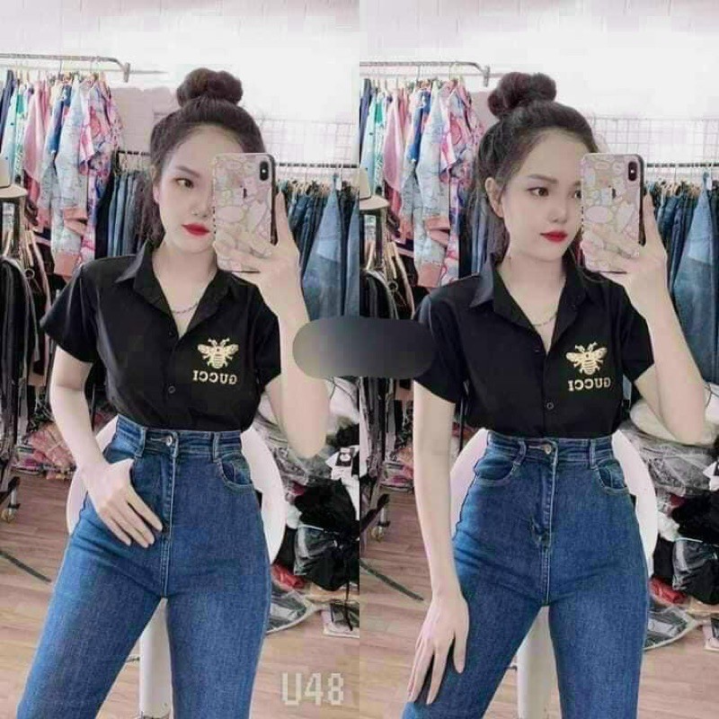 🦚🦚Áo sơ mi con ong form ôm body cực xinh chất kate mát mịn🦚🦚