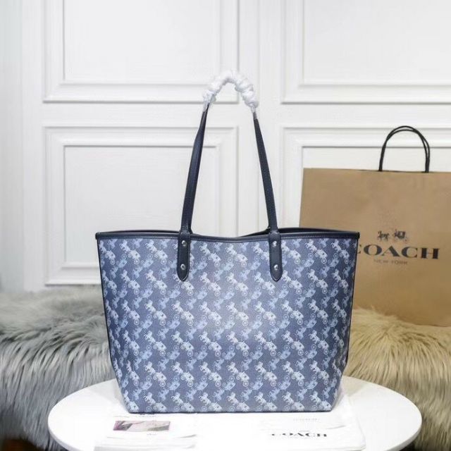 Túi Coach Shopper dùng được 2 mặt da thật phối canvast