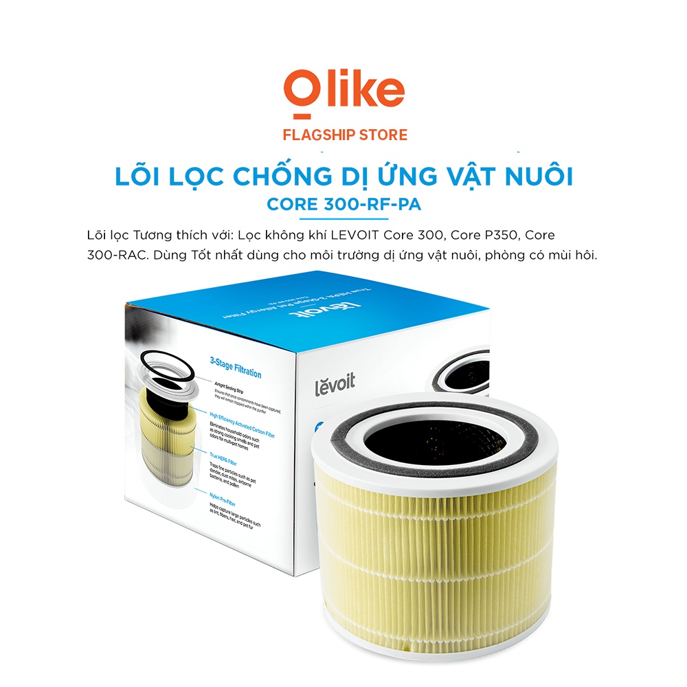 Lõi Lọc Chóng Dị Ứng Vật Nuôi Cho Máy Lọc Không Khí Levoit Core 300 RF-PA | Bộ Lọc HEPA 3 Lớp | Hàng Chính Hãng