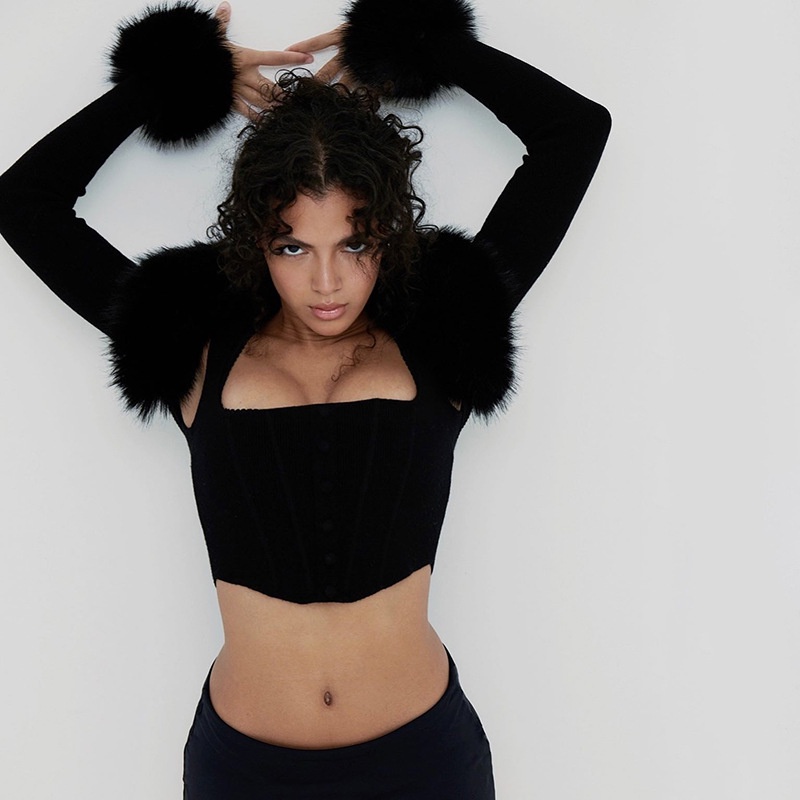 Áo Nhung Tay Dài Thời Trang Quyến Rũ Cho Nữ