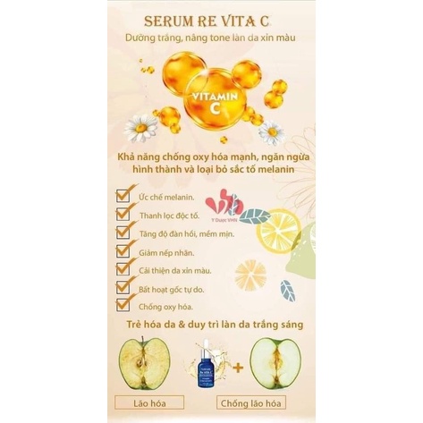 Kem dưỡng trắng da mặt Re Re Vita C  giúp dưỡng da trắng sáng, mờ thâm nám, chống lão hoá với Retinol và Vitamin C 50ml