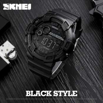 Giảm giá lớn! Đồng hồ Skmei WATCH 100 dây cao su chống thấm nước màu đen 50M cho nam 1243