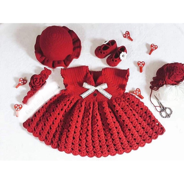 Set Len Handmade cho bé gái có nhận tách lẻ