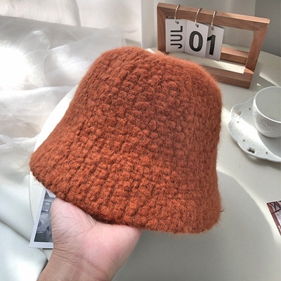 Nón vành nhỏ phối lông thỏ thời trang thu đông cho nữ