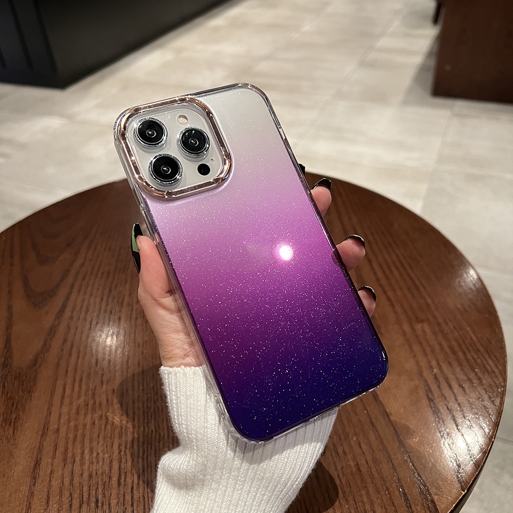 Ốp Điện Thoại iPhone 14 13 12 11 Pro max 14 plus PC case ốp lưng điện thoại iphone 14 promax Màu Gradient Lấp Lánh Sang Trọng Chống Sốc Cho iP 14 Plus 13 12 11 Pro max