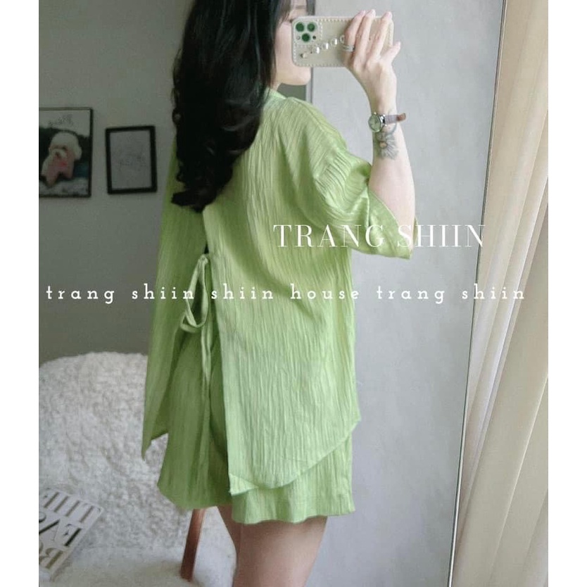 Set áo hở lưng mix quần short chất mềm bao đẹp