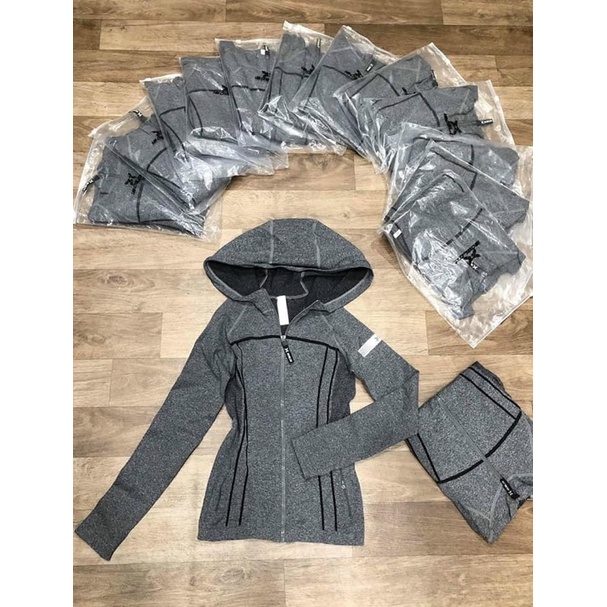 Áo Khoác dệt tập gym logo tay