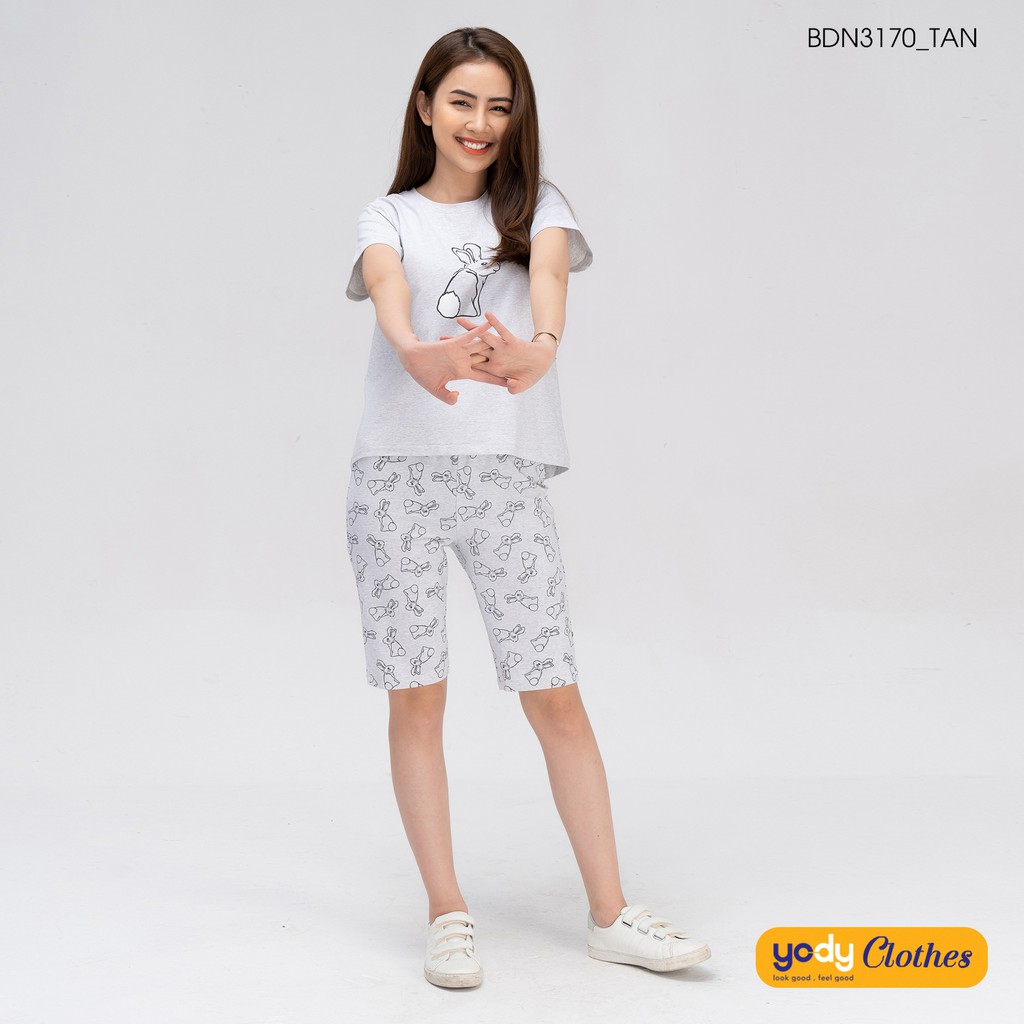Bộ đồ nữ YODY in hình thỏ cho mẹ trẻ trung BDN3170 | BigBuy360 - bigbuy360.vn