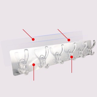 Thanh treo 6 móc dán tường siêu chắc