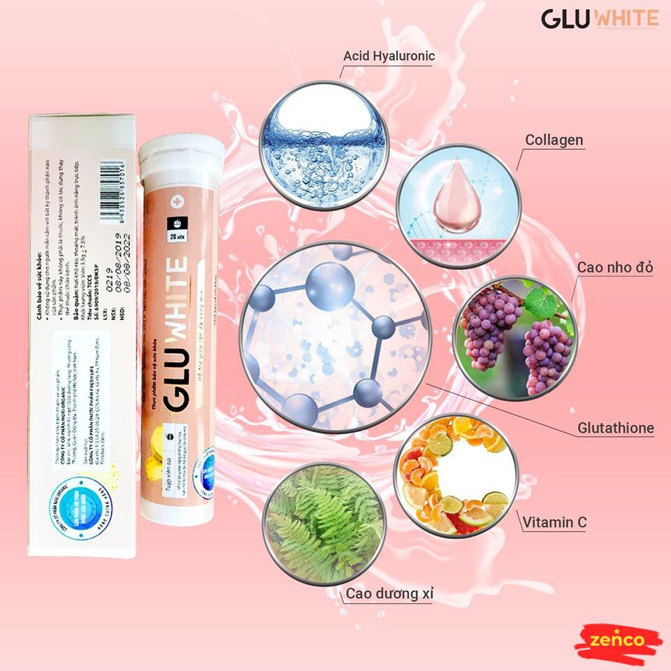 Viên sủi trắng da Gluwhite cho làn da trắng hoàn hảo Hộp 20 viên | BigBuy360 - bigbuy360.vn