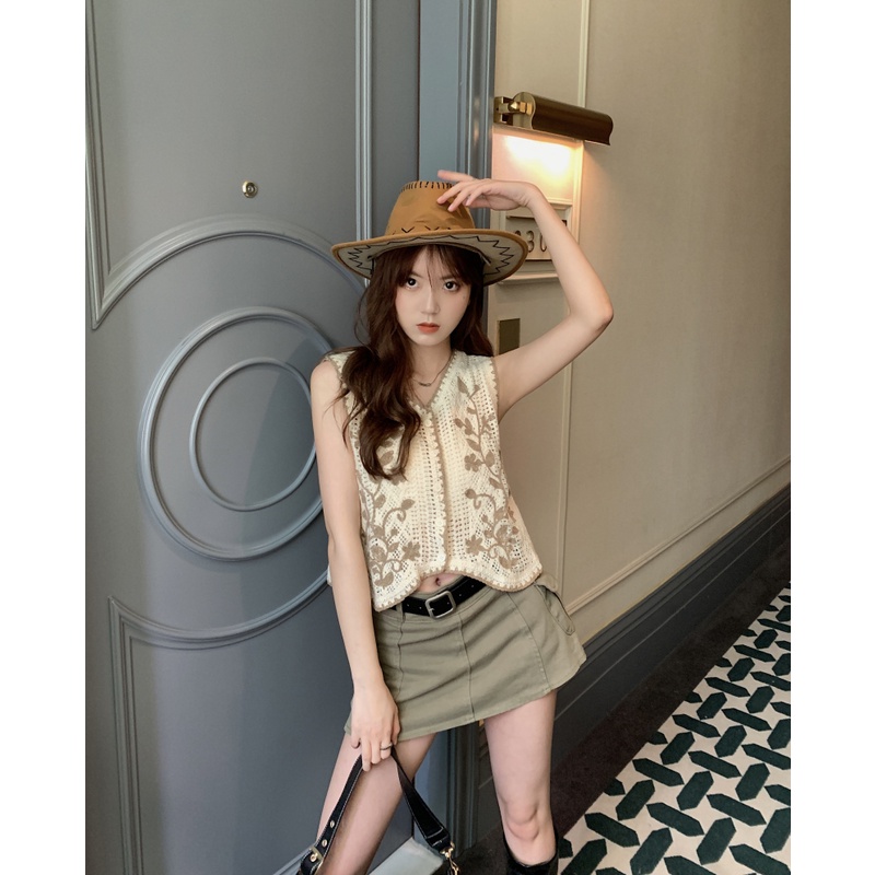 Cocory vn Chân Váy Ngắn Lưng Cao Phong Cách Đường Phố Thời Trang Mùa Hè Cho Nữ