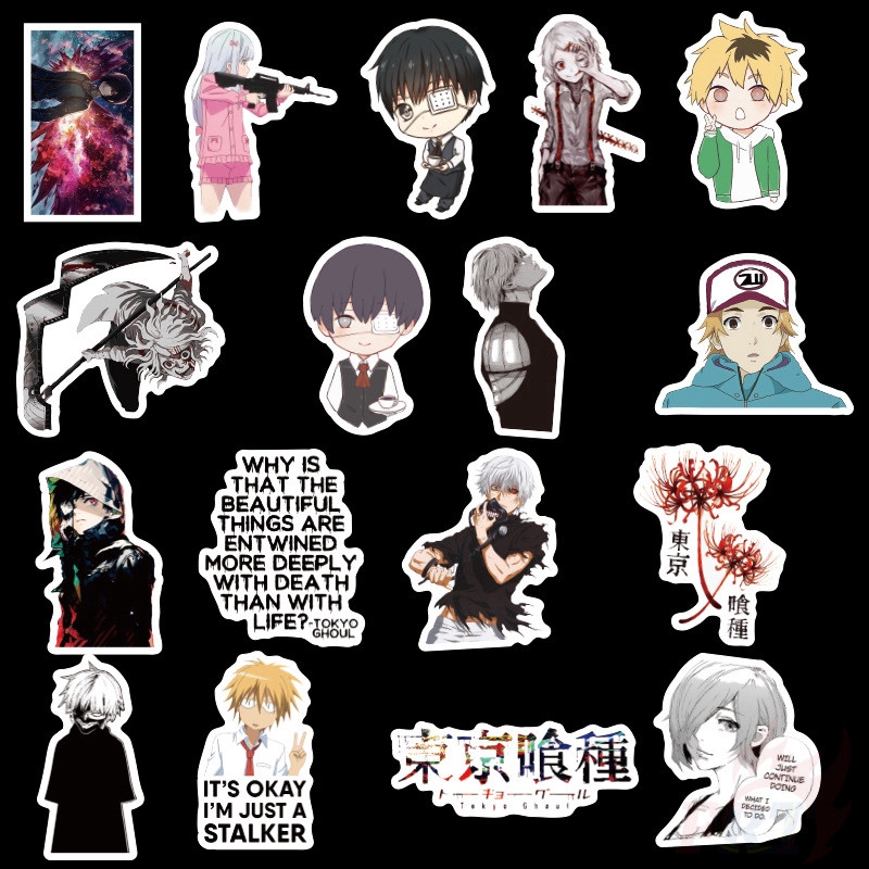 ☠ Tokyo Ghoul - Series 03 Anime Kaneki Ken Touka Kirishima Stickers ☠ 50Pcs/Set Waterproof DIY Fashion Decals Doodle Stickers