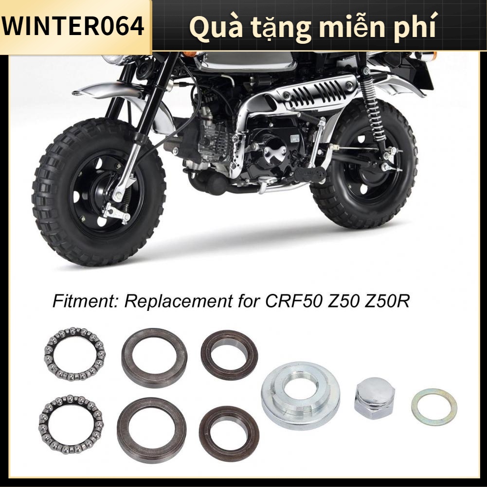 Set 9 vòng bi bánh lái xe máy thân hợp kim nhôm con lăn đầu thay thế dành cho CRF50 Z50 Z50R