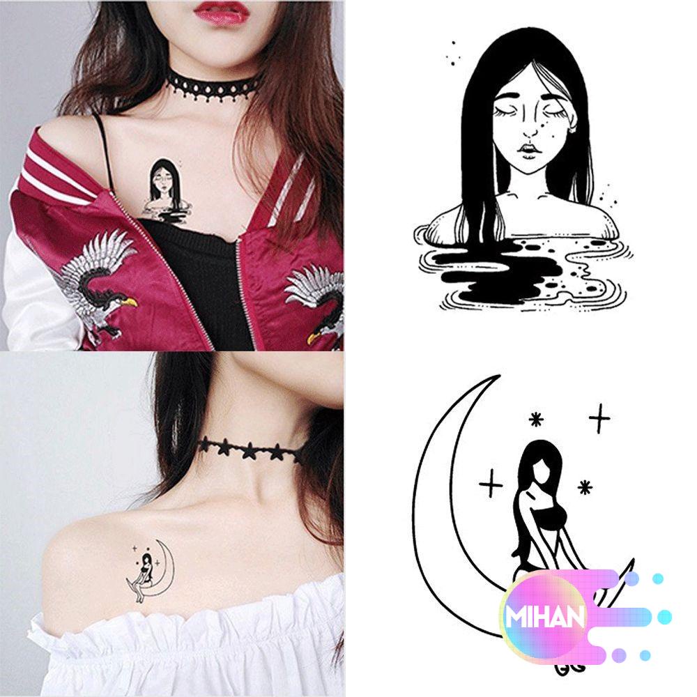 [Hàng mới về] Hình xăm dán tạm thời chống thấm nước màu đen quyến rũ
