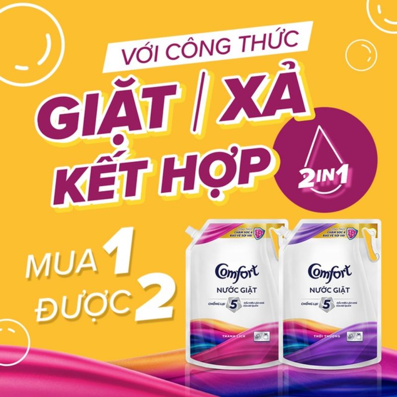 Nước giặt Comfort thanh lịch/thời thượng 3.1kg(vui lòng mua 3 túi 1)