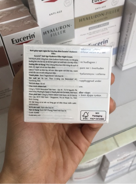 Kem ngăn ngừa lão hóa ban đêm Eucerin Hyaluron Filler