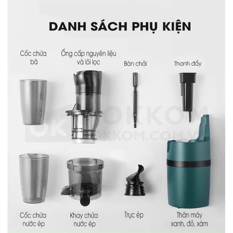 [Mã SKAMSALE03 giảm 10% đơn 200k] Máy ép chậm cổ to Mokkom MK-199 chính hãng