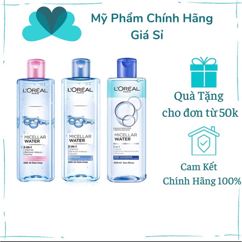 Nước Tẩy Trang L'Oreal Micellar Water 3in1 400ml